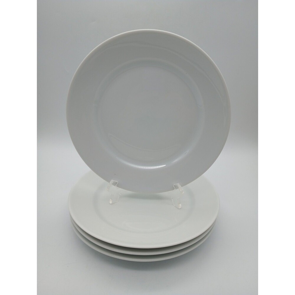 Limoges France Salad Plates Set Of 4 Silver Spoon LTD White Basic